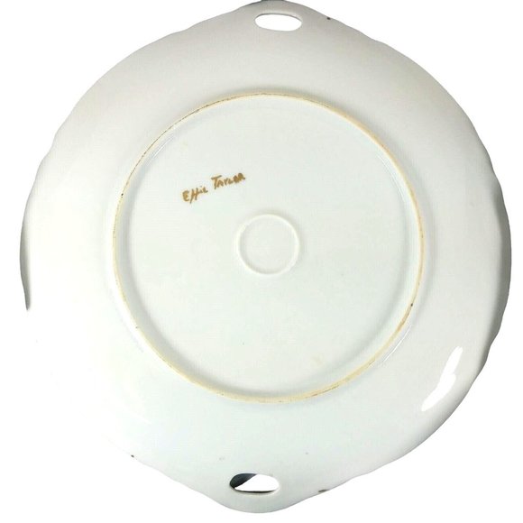 Serving Plate Ceramic Platter w/ Handles Hand Painted Signed Effie Taylor - Picture 6 of 9